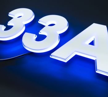 N-Lux™ LED Floating Numbers finished with a luxurious 5mm matt finish acrylic face. 