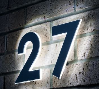 View our full range of NLUX™ LED illuminated floating numbers. NLUX™ numbers have edge and back lit illumination for inside or outside use. Numbers are available in a wide range of sizes, finishes and LED colours to suit many applications.