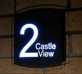 The Sirius uses bright energy-efficient LEDs to illuminate the sign from within, providing a modern welcoming touch to your home while maintaining a sleek and unobtrusive look. Six designer profiles are available to choose from.